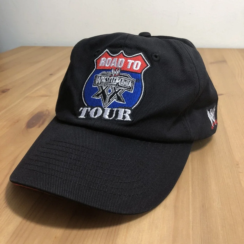 Vintage WWE Road To Wrestle Mania 20 XX Tour Hat 2004 Hat Black Rare Retro